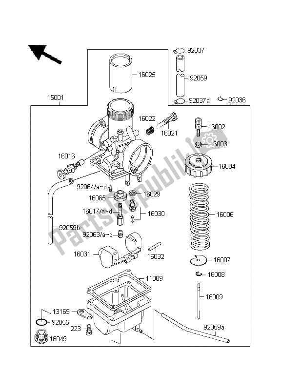 Todas las partes para Carburador de Kawasaki KX 60 1995