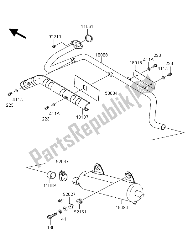 Tutte le parti per il Silenziatore del Kawasaki KVF 360 4X4 2008