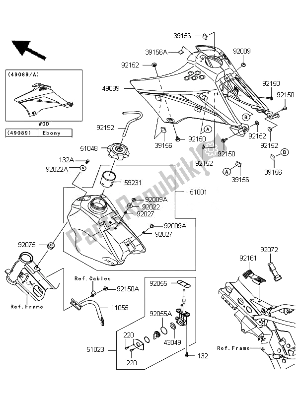 Todas las partes para Depósito De Combustible de Kawasaki KLX 110 2010