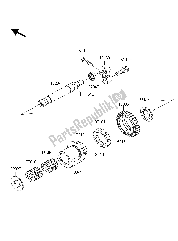 All parts for the Balancer of the Kawasaki Z 1000 ABS 2012