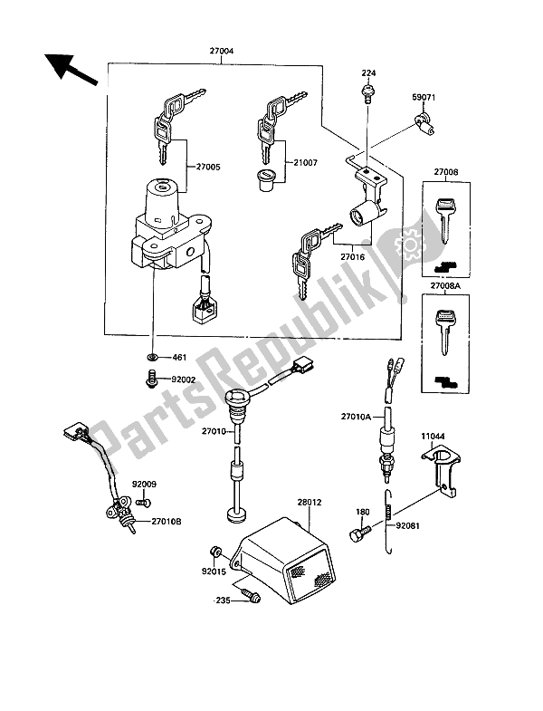 Tutte le parti per il Interruttore Di Accensione del Kawasaki KR 1 2 250 1989