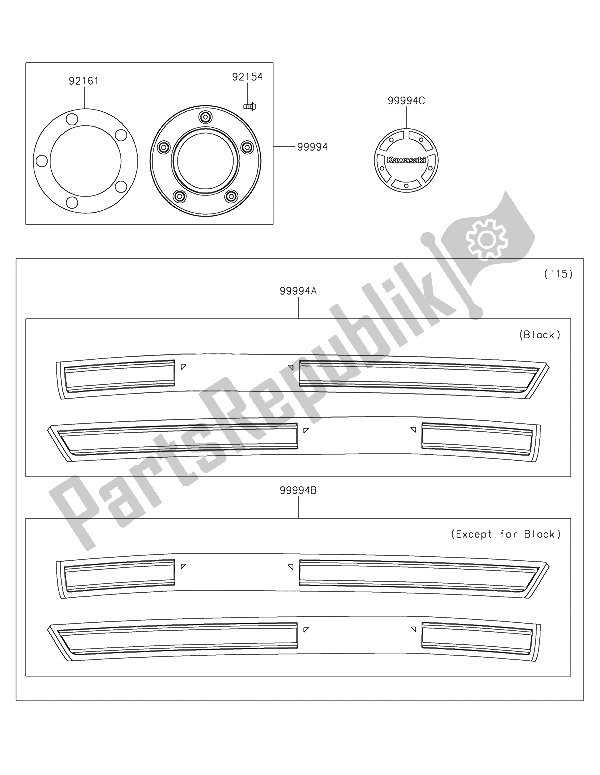 All parts for the Accessory (decals) of the Kawasaki Vulcan S ABS 650 2015