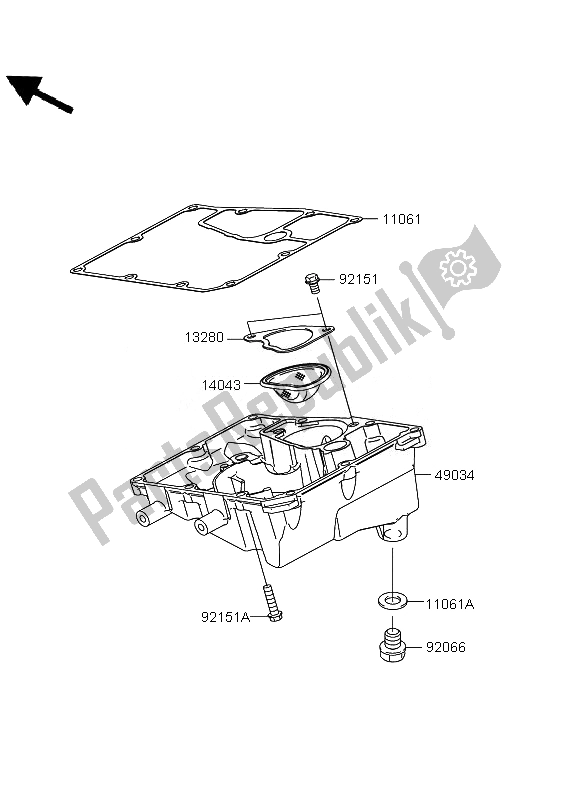 All parts for the Oil Pan of the Kawasaki Versys ABS 650 2011