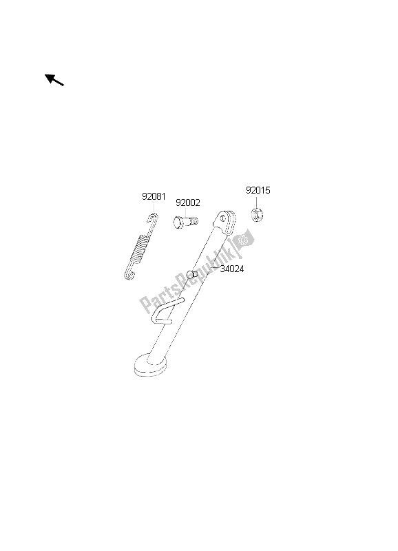 Tutte le parti per il In Piedi del Kawasaki KLE 500 2002