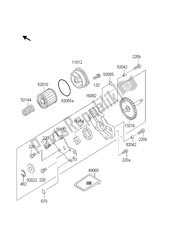 Alle onderdelen voor de Oliepomp van de Kawasaki KLX 300R 2002