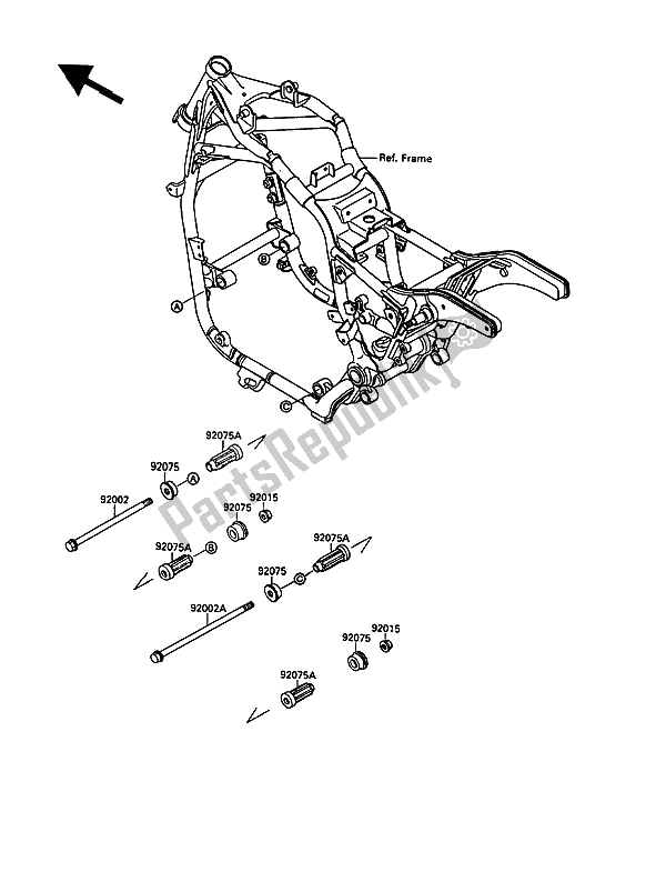 Tutte le parti per il Montaggi Della Struttura del Kawasaki VN 15 1500 1990