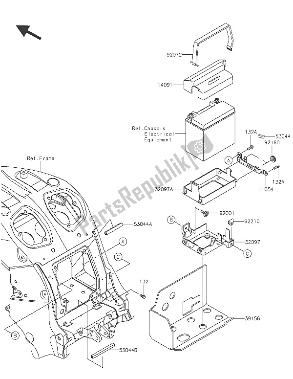 Todas las partes para Caja De Batería de Kawasaki ZZR 1400 ABS 2016