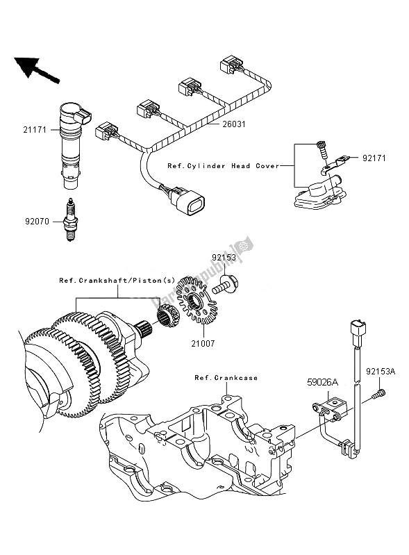 Tutte le parti per il Sistema Di Accensione del Kawasaki ZZR 1400 2007