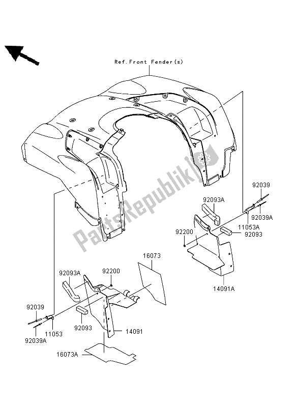 All parts for the Flap of the Kawasaki KVF 750 4X4 2006