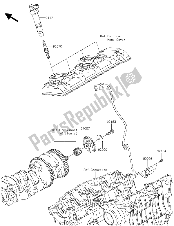 Todas las partes para Sistema De Encendido de Kawasaki Ninja H2R 1000 2015