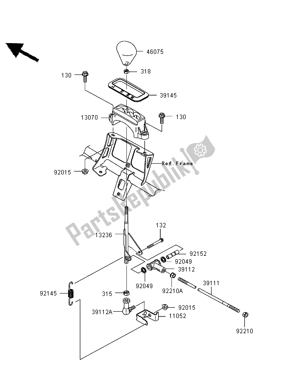 Tutte le parti per il Controllo del Kawasaki KVF 750 4X4 2007