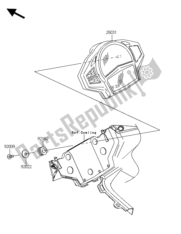 All parts for the Meter(s) of the Kawasaki ER 6F 650 2014