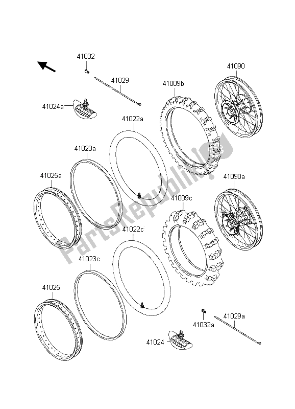 Tutte le parti per il Pneumatici del Kawasaki KX 250 1998