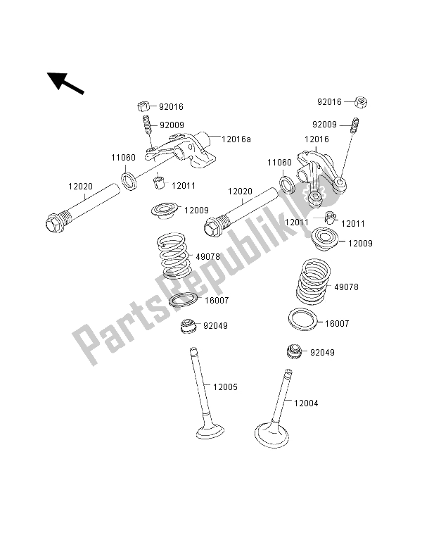 Tutte le parti per il Valvola del Kawasaki KVF 400 4X4 2002