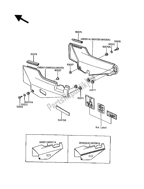 Todas las partes para Cubiertas Laterales de Kawasaki 1000 GTR 1992
