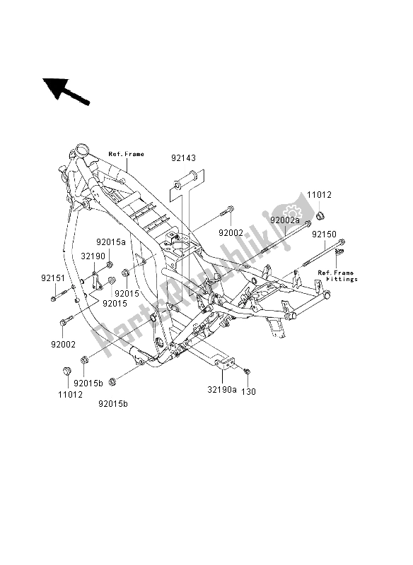 All parts for the Engine Mount of the Kawasaki ZRX 1200R 2003