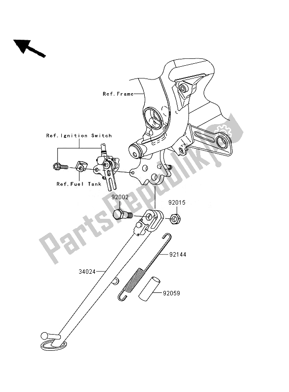 All parts for the Stand of the Kawasaki Versys ABS 650 2007