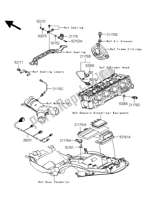 Tutte le parti per il Iniezione Di Carburante del Kawasaki ZZR 1400 ABS 2008