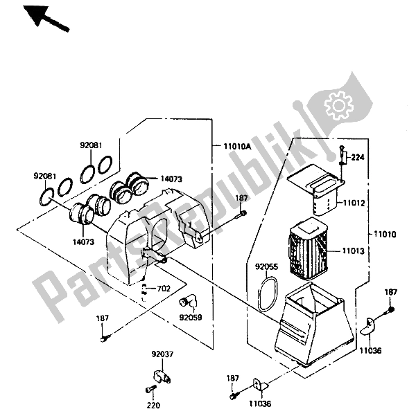Tutte le parti per il Filtro Dell'aria del Kawasaki GPZ 400A 1985