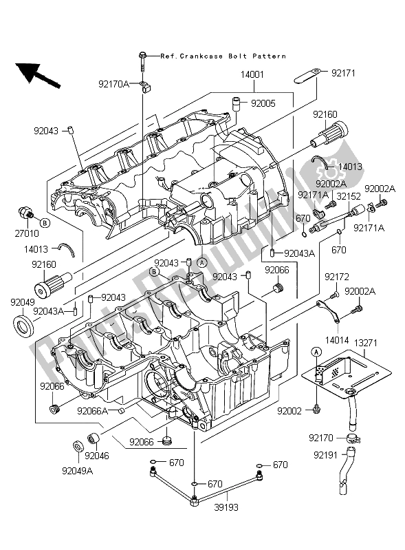 Todas as partes de Bloco Do Motor do Kawasaki Z 750 2004