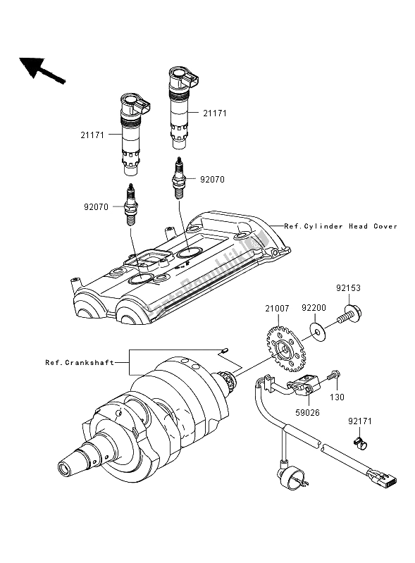 All parts for the Ignition System of the Kawasaki ER 6F 650 2008