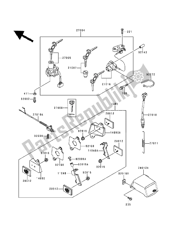 Todas as partes de Chave De Ignição do Kawasaki Ninja ZX9R 900 1994