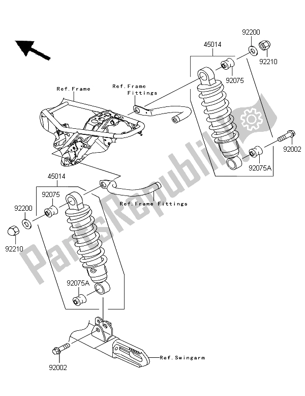 All parts for the Suspension & Shock Absorber of the Kawasaki W 800 2012