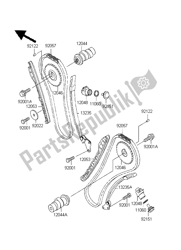 Tutte le parti per il Albero A Camme E Tenditore del Kawasaki VN 800 Classic 1999