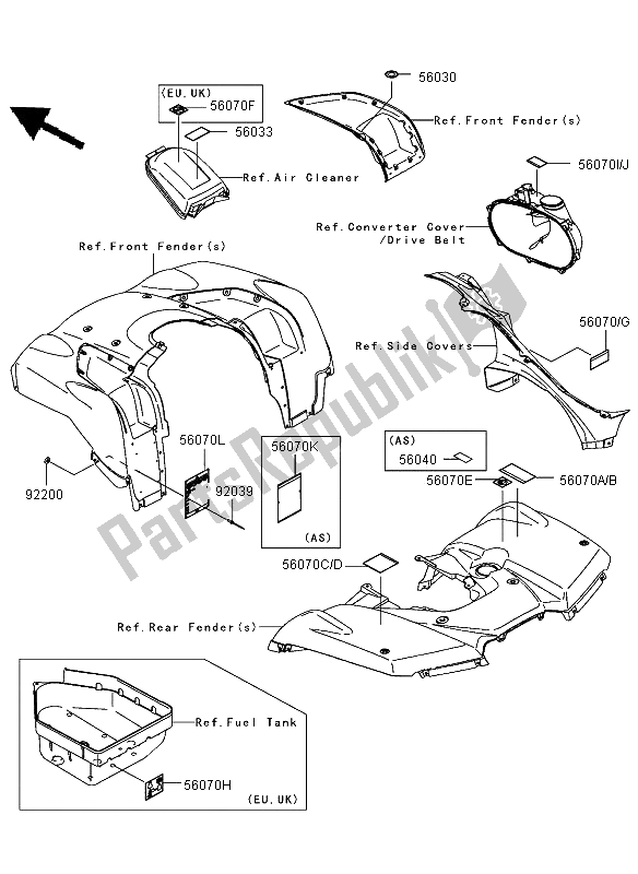 All parts for the Labels of the Kawasaki KVF 750 4X4 2006