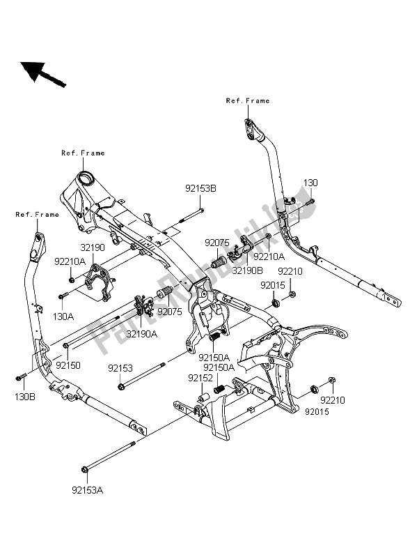 Todas as partes de Montagem Do Motor do Kawasaki VN 2000 2004