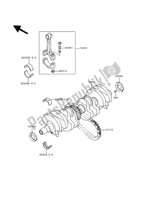 Toutes les pièces pour le Vilebrequin du Kawasaki Zephyr 750 1991