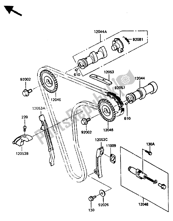 Todas las partes para árbol De Levas Y Tensor de Kawasaki KLR 600 1986