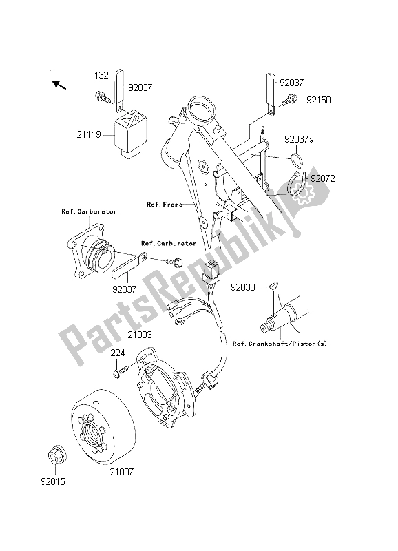 Alle onderdelen voor de Generator van de Kawasaki KX 65 2002