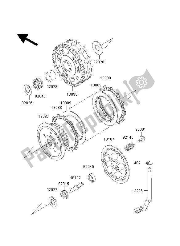 Todas as partes de Embreagem do Kawasaki VN 800 Classic 2003