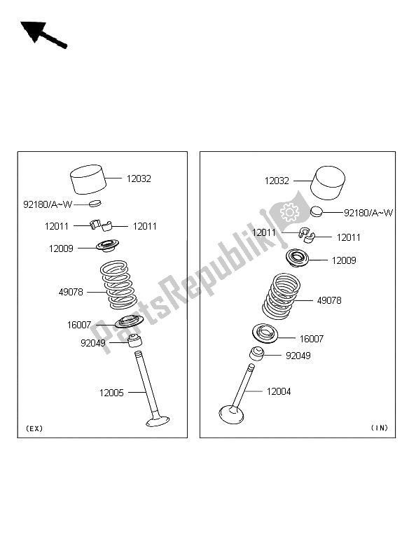 Tutte le parti per il Valvola del Kawasaki Z 750 ABS 2009