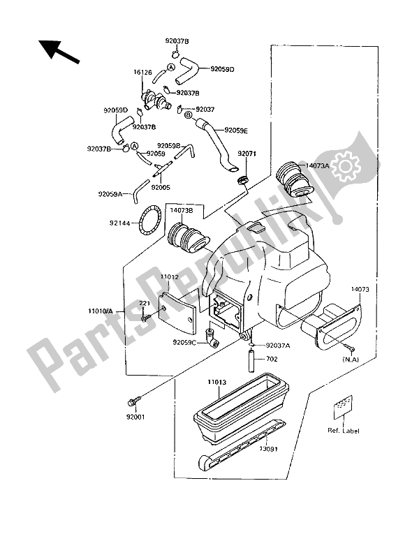 Todas las partes para Filtro De Aire de Kawasaki 1000 GTR 1992