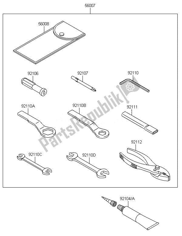 Tutte le parti per il Strumenti Proprietari del Kawasaki W 800 2014