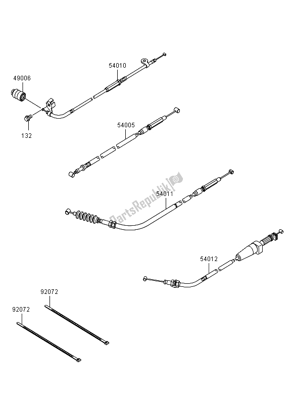 All parts for the Cables of the Kawasaki KFX 450R 2012