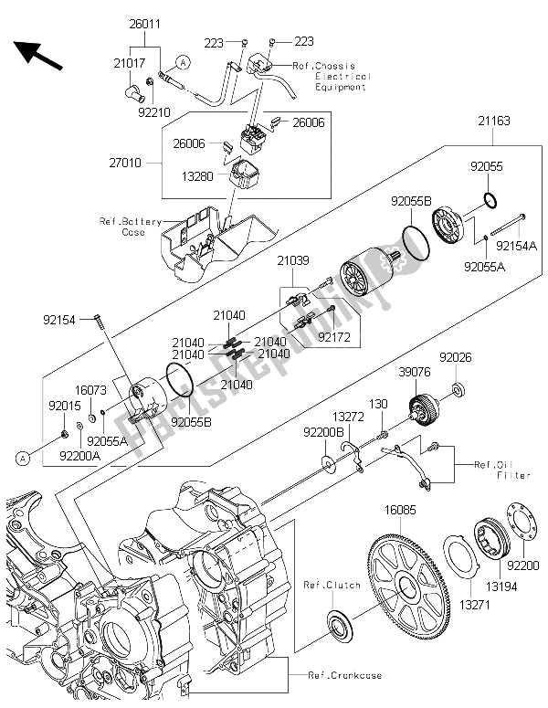 All parts for the Starter Motor of the Kawasaki Vulcan 1700 Nomad ABS 2015