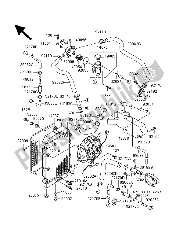 All parts for the Radiator of the Kawasaki VN 1500 Classic Tourer 1998