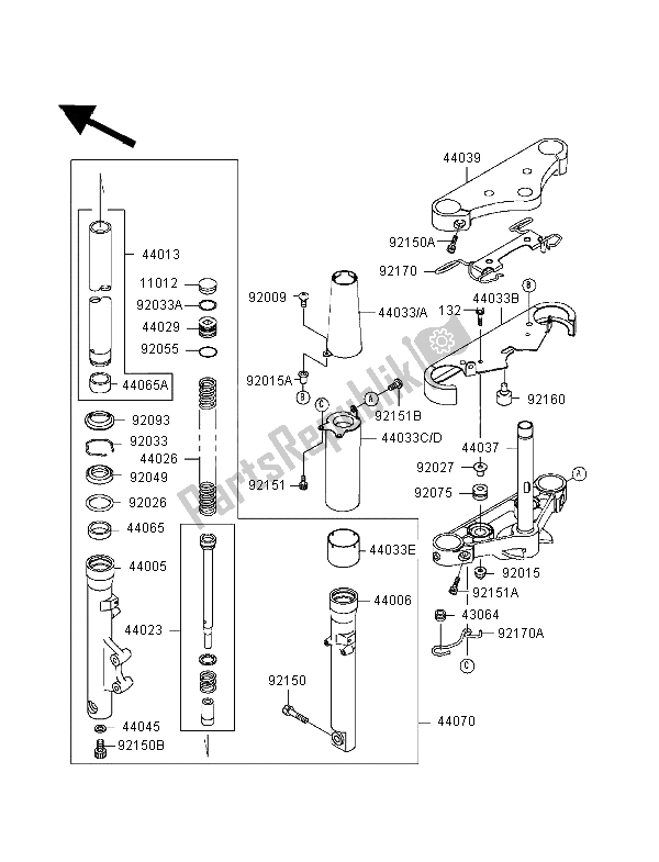 Todas las partes para Tenedor Frontal de Kawasaki VN 800 Classic 1998