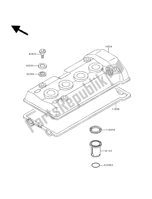 Tutte le parti per il Coperchio Della Testata del Kawasaki ZXR 400 1994