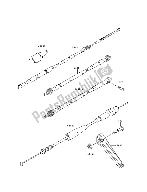 Todas las partes para Cable de Kawasaki KDX 200 1994