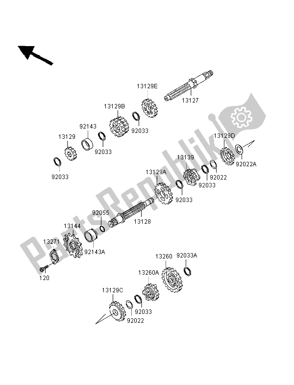 All parts for the Transmission of the Kawasaki Eliminator 125 1998