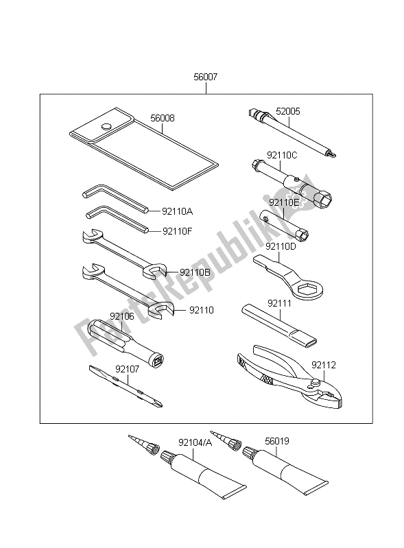 All parts for the Owners Tools (d8f-d9f) of the Kawasaki ZZR 1400 ABS 2008