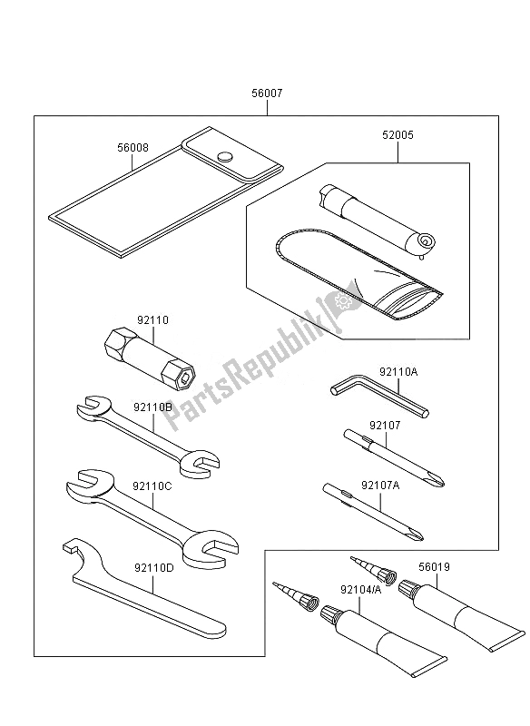 All parts for the Owners Tools of the Kawasaki KVF 650 4X4 2007