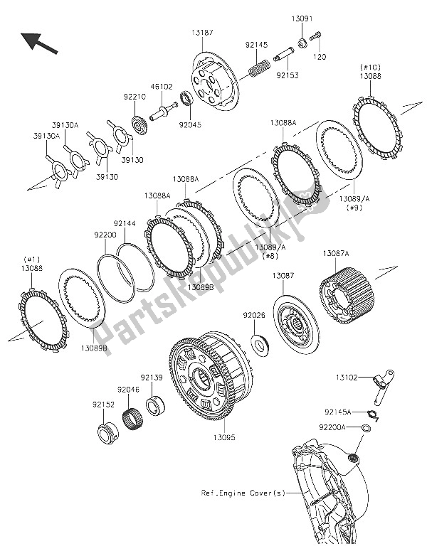 Toutes les pièces pour le Embrayage du Kawasaki Ninja ZX 10R ABS 1000 2016