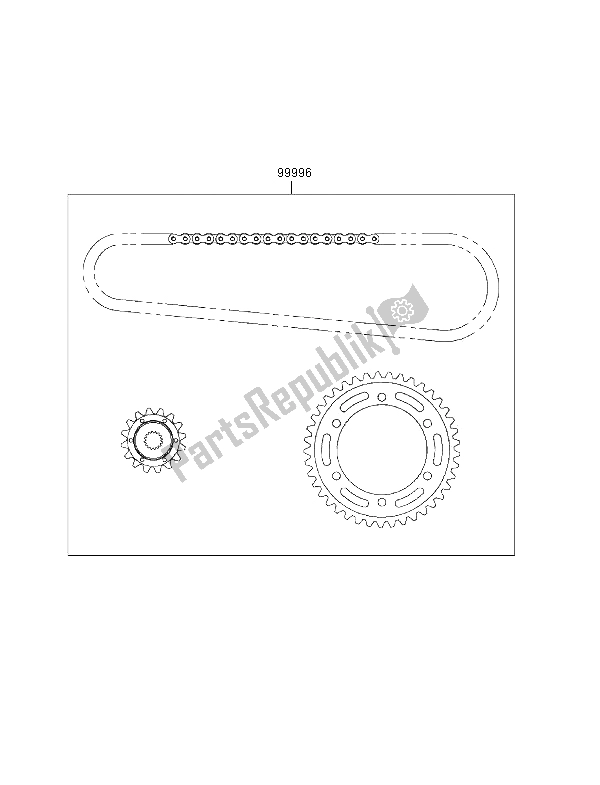 Tutte le parti per il Kit Catena del Kawasaki Ninja ZX 6R 600 1997