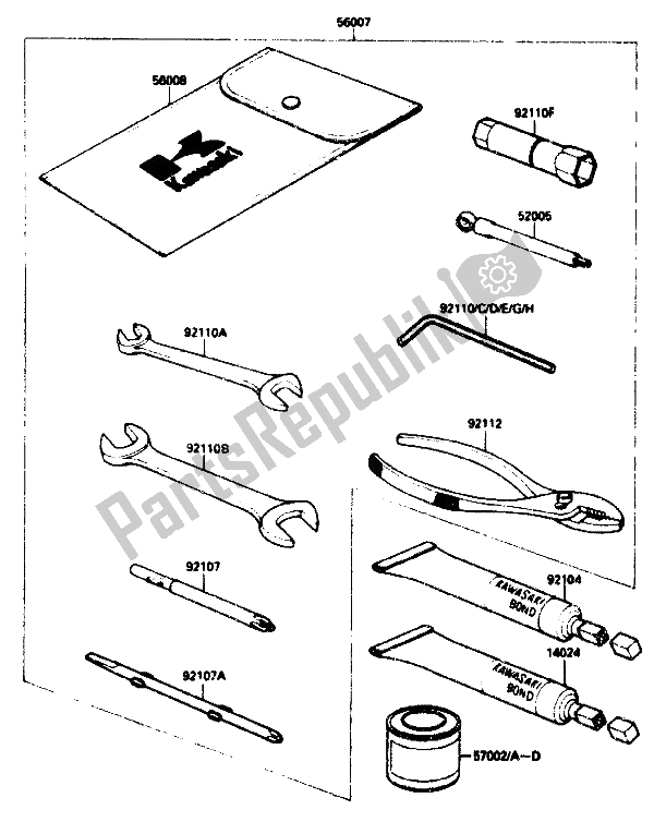 All parts for the Tool of the Kawasaki ZX 10 1000 1988