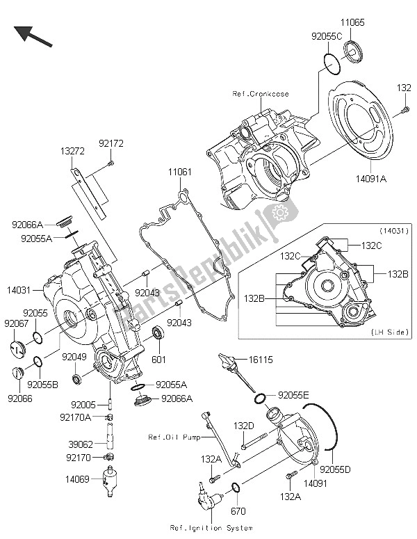 All parts for the Engine Cover(s) of the Kawasaki Brute Force 750 4X4I EPS 2016